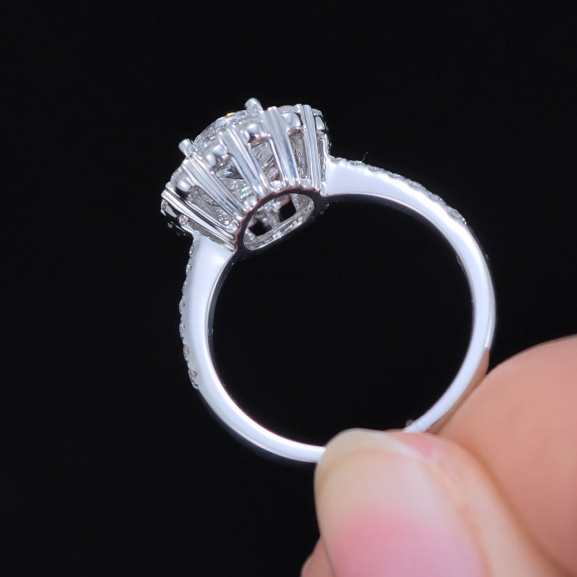 1.61ct Round Lab Diamond Ring|PT-950 Platinum Ring, Custom Accept