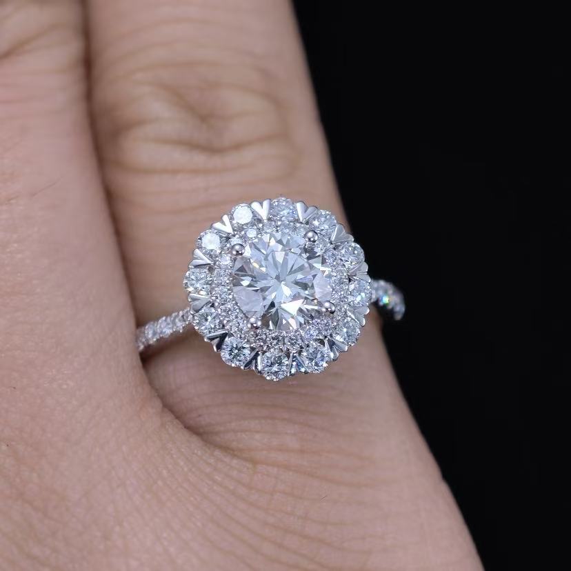 1.61ct Round Lab Diamond Ring|PT-950 Platinum Ring, Custom Accept