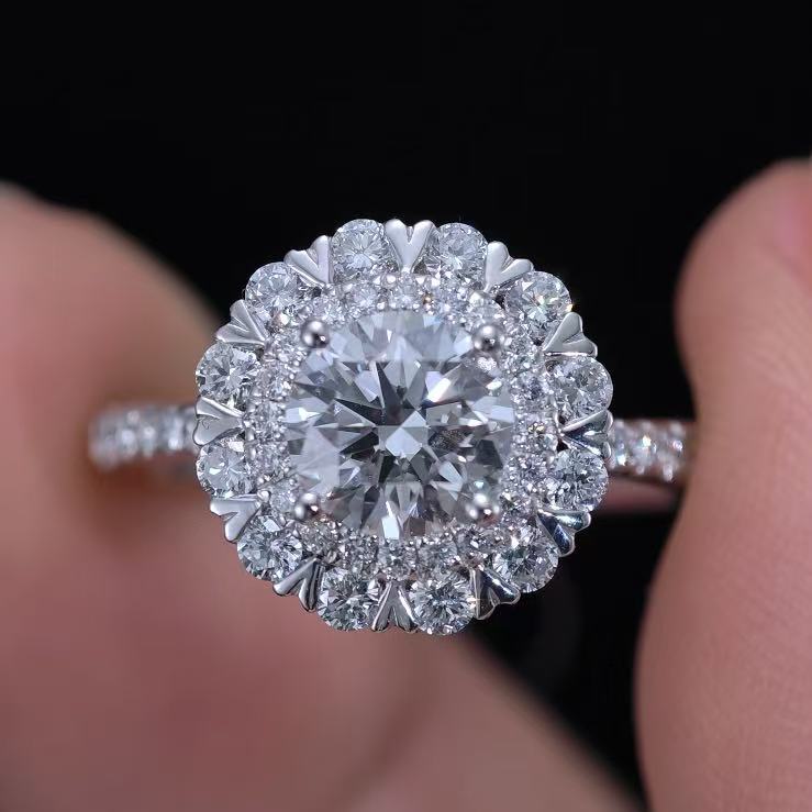 1.61ct Round Lab Diamond Ring|PT-950 Platinum Ring, Custom Accept