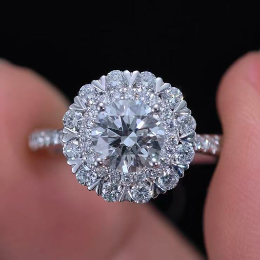 1.61ct Round Lab Diamond Ring|PT-950 Platinum Ring, Custom Accept