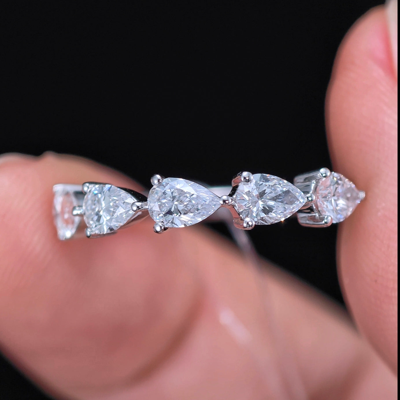 1.008ct Pear Lab Diamond Ring|PT-950 Platinum Ring, Custom Accept