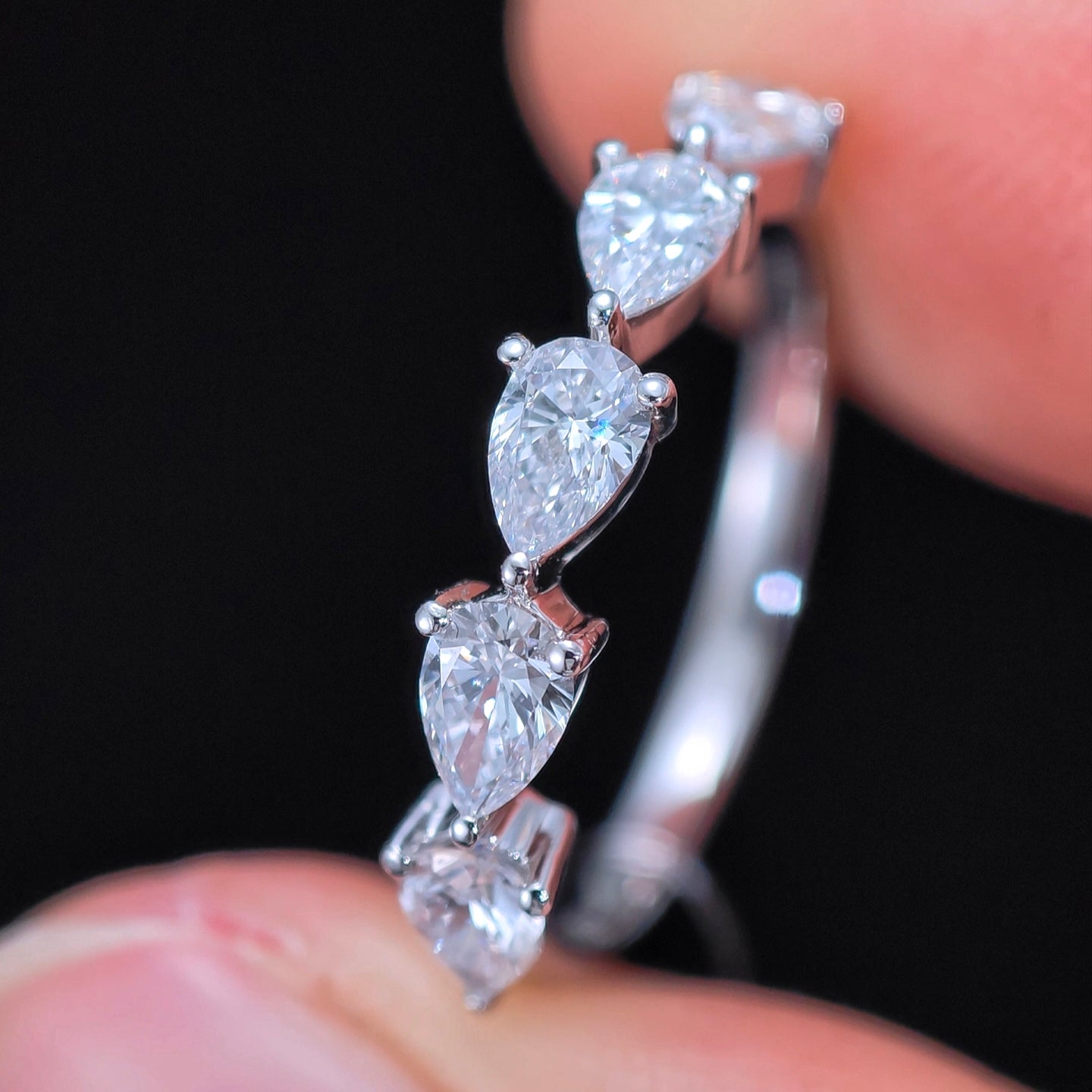 1.008ct Pear Lab Diamond Ring|PT-950 Platinum Ring, Custom Accept