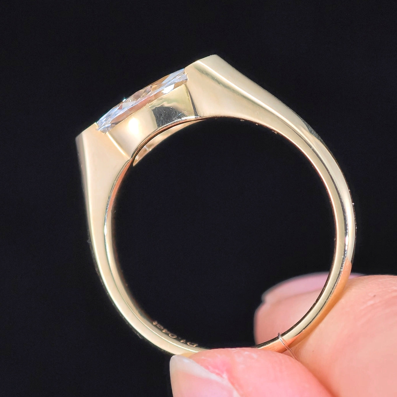 1.04Ct Marquise Lab Diamond Ring| AU750 18K Gold Ring, Custom Accept