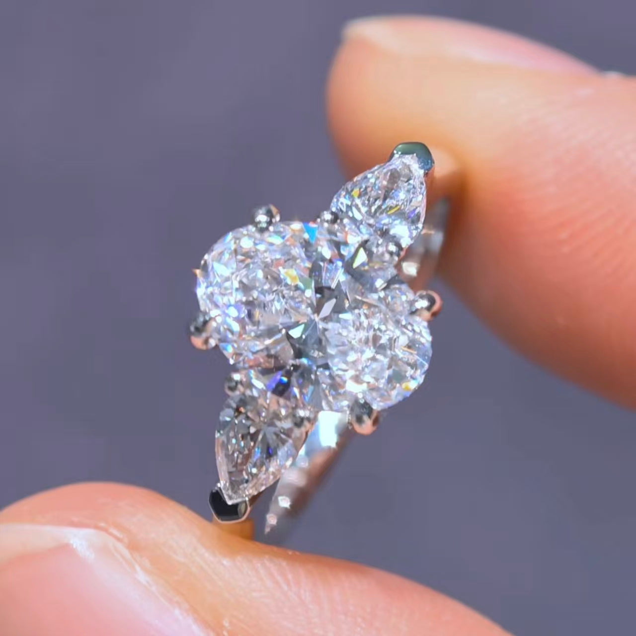 2.605Ct Oval Lab Diamond Ring| AU750 18K Gold Ring, Custom Accept