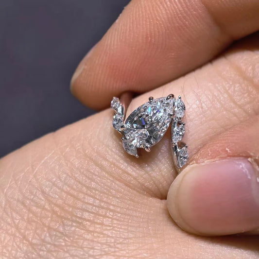 1.247ct Pear Lab Diamond Ring|PT-950 Platinum Ring, Custom Accept