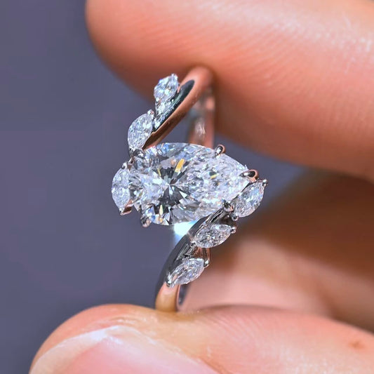 1.247ct Pear Lab Diamond Ring|PT-950 Platinum Ring, Custom Accept