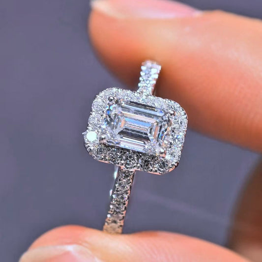 1.416ct Emerald Cut Lab Diamond Ring|PT-950 Platinum Ring, Custom Accept