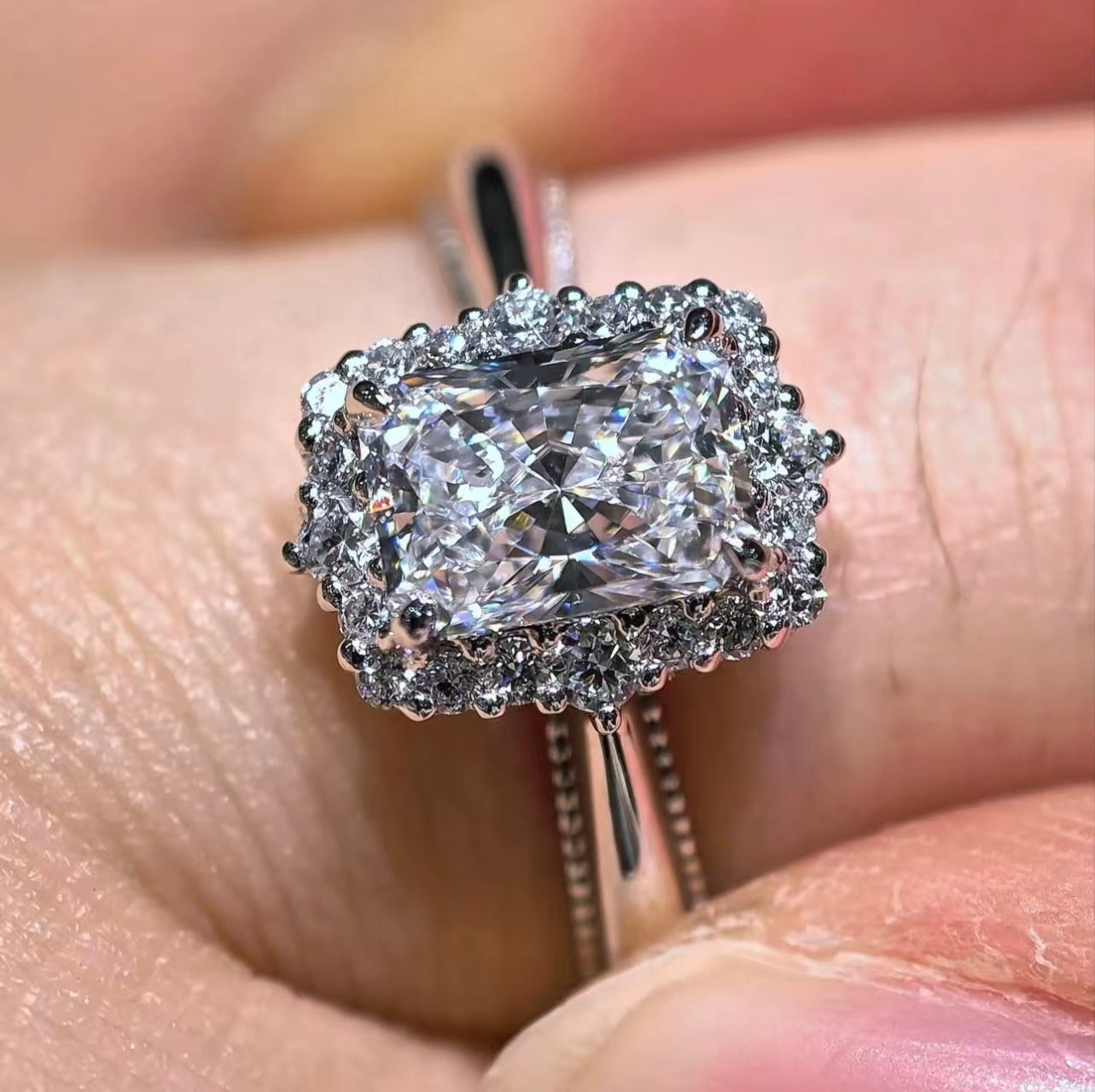 1.257ct Geometry Lab Diamond Ring|PT-950 Platinum Ring, Custom Accept