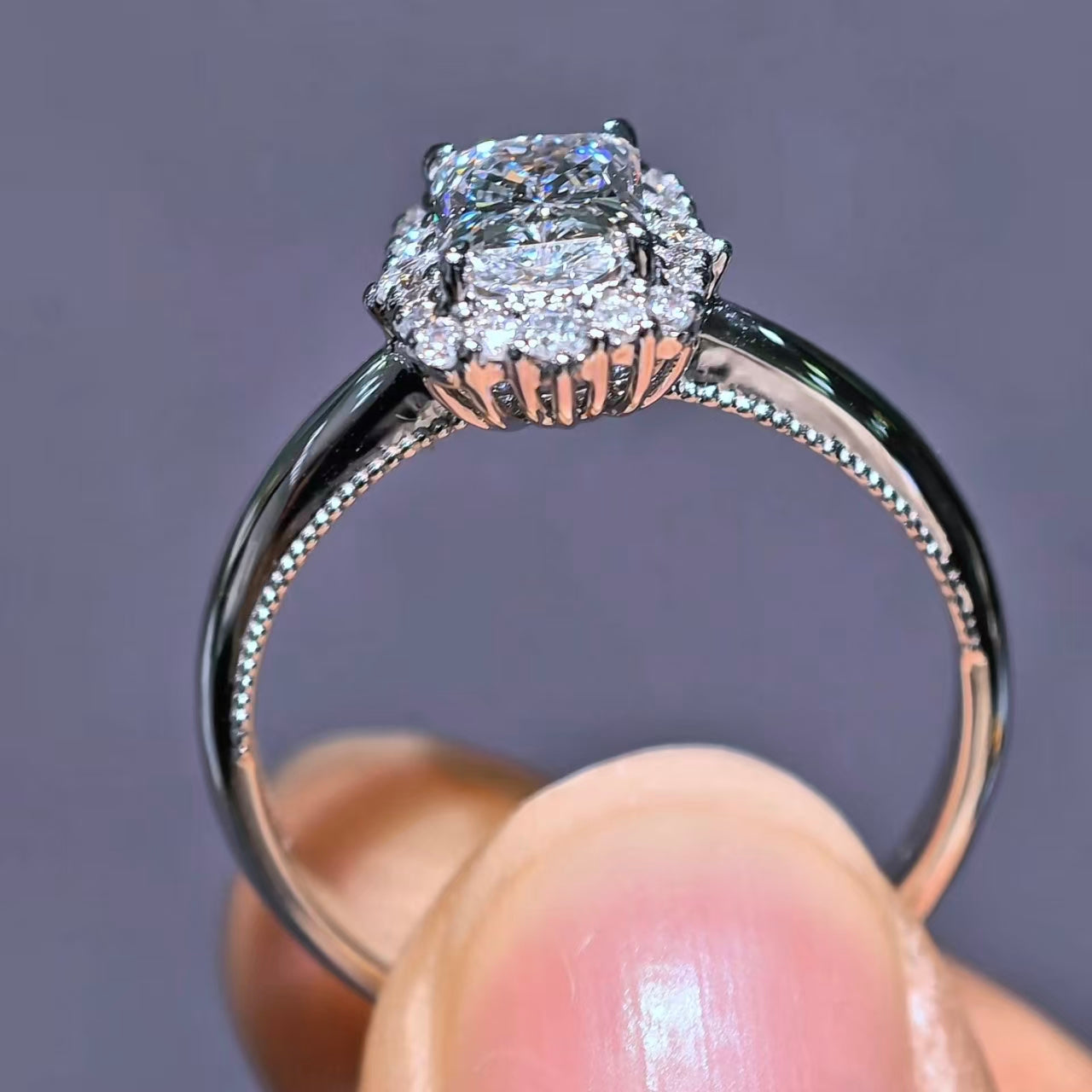 1.257ct Geometry Lab Diamond Ring|PT-950 Platinum Ring, Custom Accept