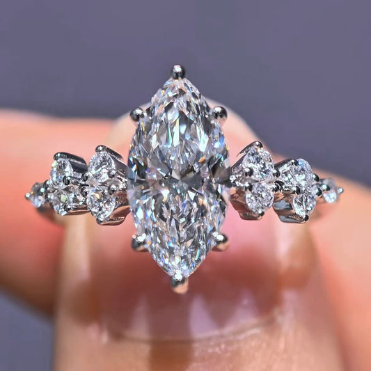 1.771Ct Marquise Lab Diamond Ring| AU750 18K Gold Ring, Custom Accept