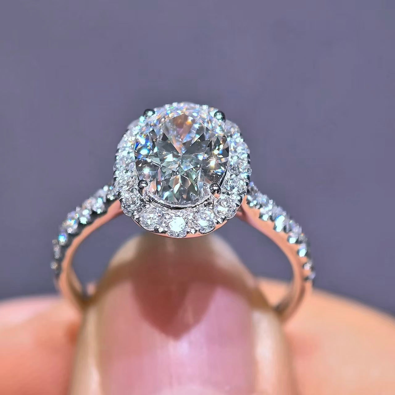 1.512Ct Oval Lab Diamond Ring| AU750 18K Gold Ring, Custom Accept