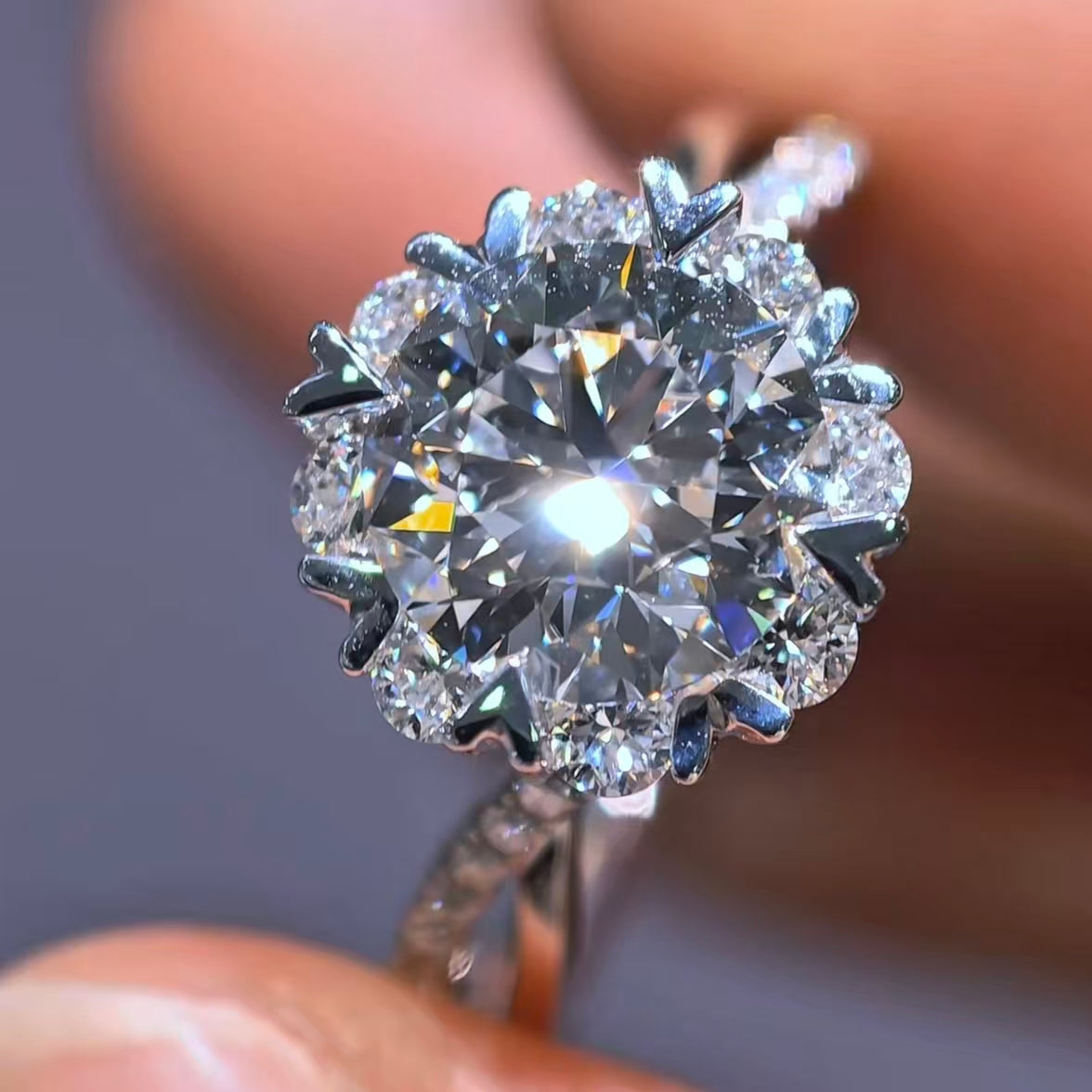 2.564Ct Round Lab Diamond Ring| AU750 18K Gold Ring, Custom Accept