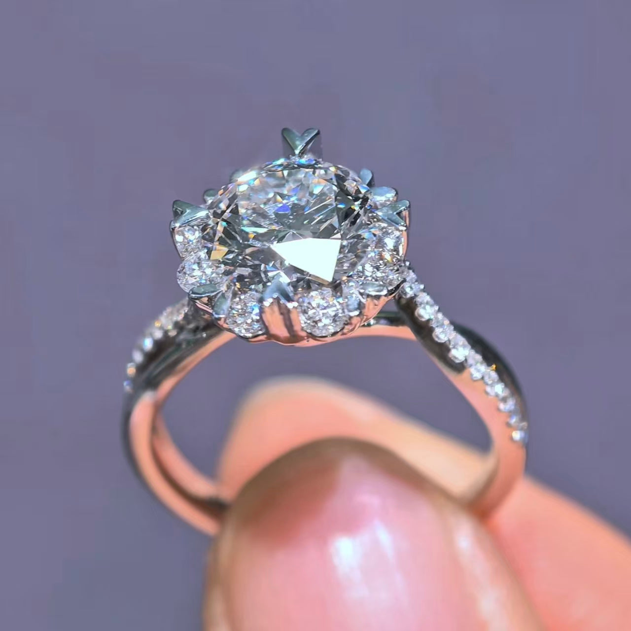 2.564Ct Round Lab Diamond Ring| AU750 18K Gold Ring, Custom Accept