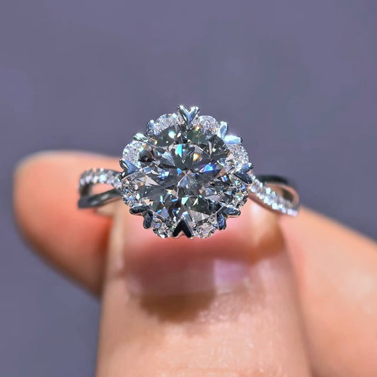 2.564Ct Round Lab Diamond Ring| AU750 18K Gold Ring, Custom Accept