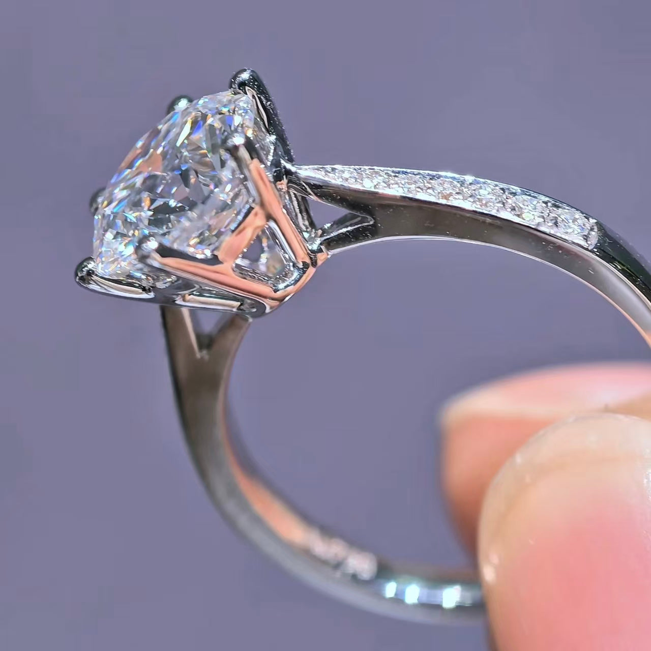2.115Ct Round Lab Diamond Ring| AU750 18K Gold Ring, Custom Accept