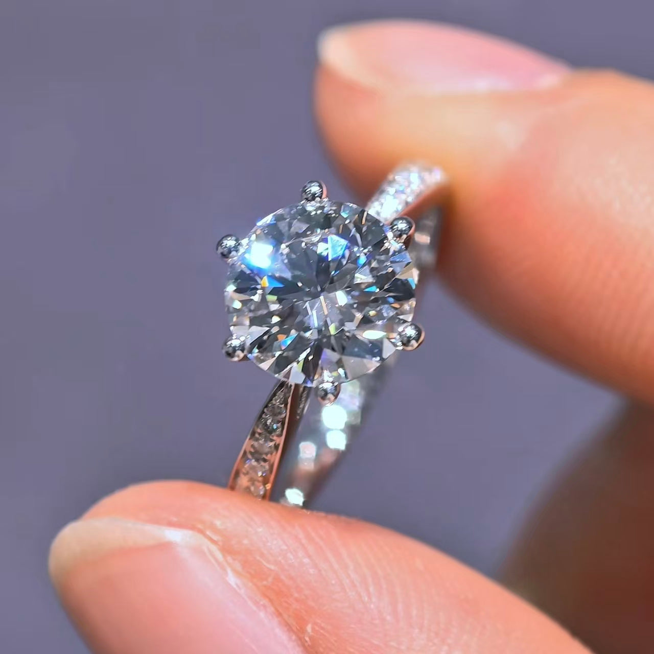 2.115Ct Round Lab Diamond Ring| AU750 18K Gold Ring, Custom Accept