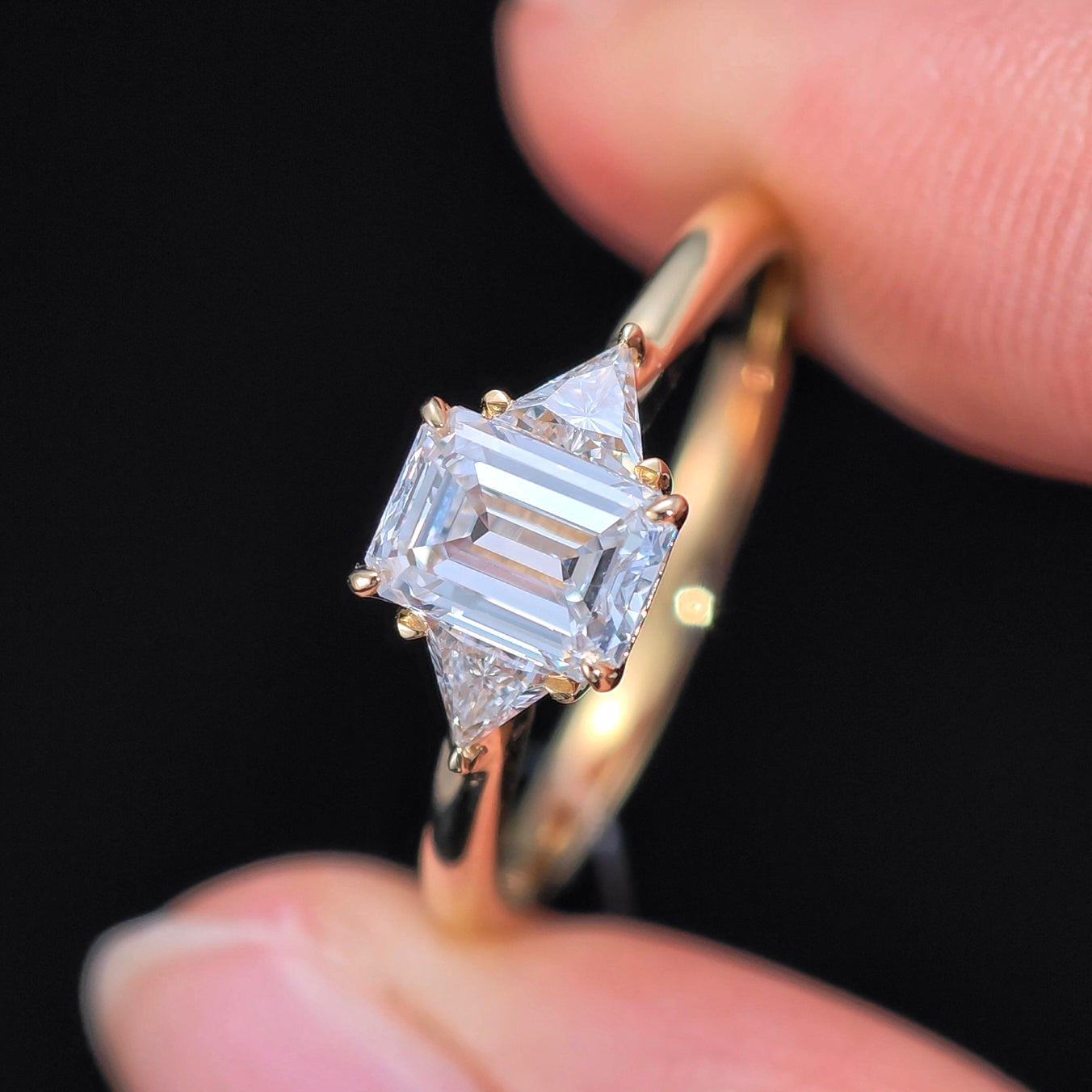 1.055 Ct  Lab Diamond Ring| AU750 18K Gold Ring, Custom Accept