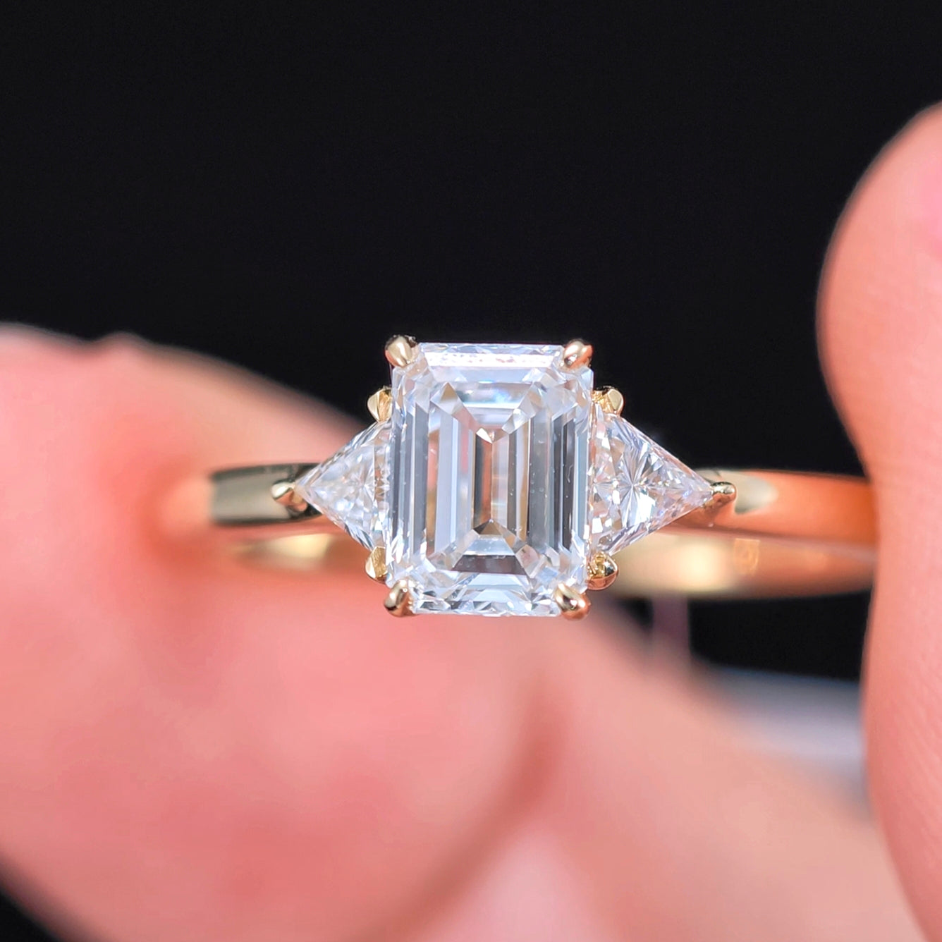 1.055 Ct  Lab Diamond Ring| AU750 18K Gold Ring, Custom Accept
