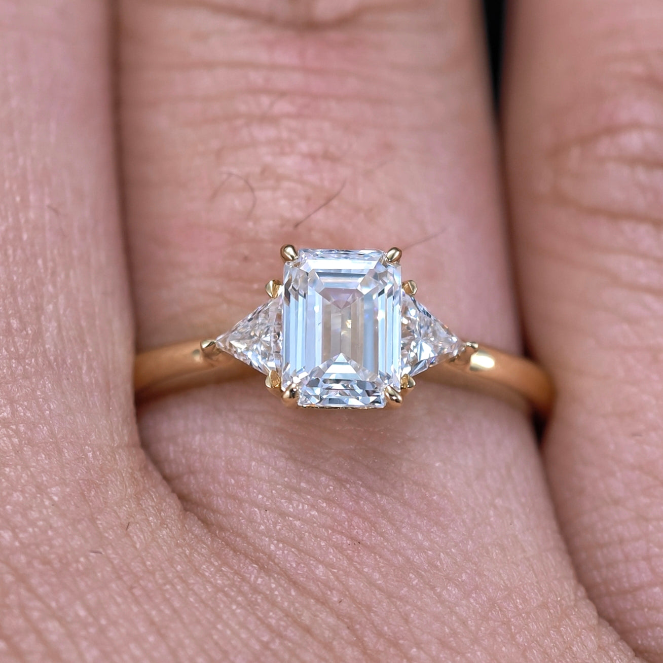 1.055 Ct  Lab Diamond Ring| AU750 18K Gold Ring, Custom Accept