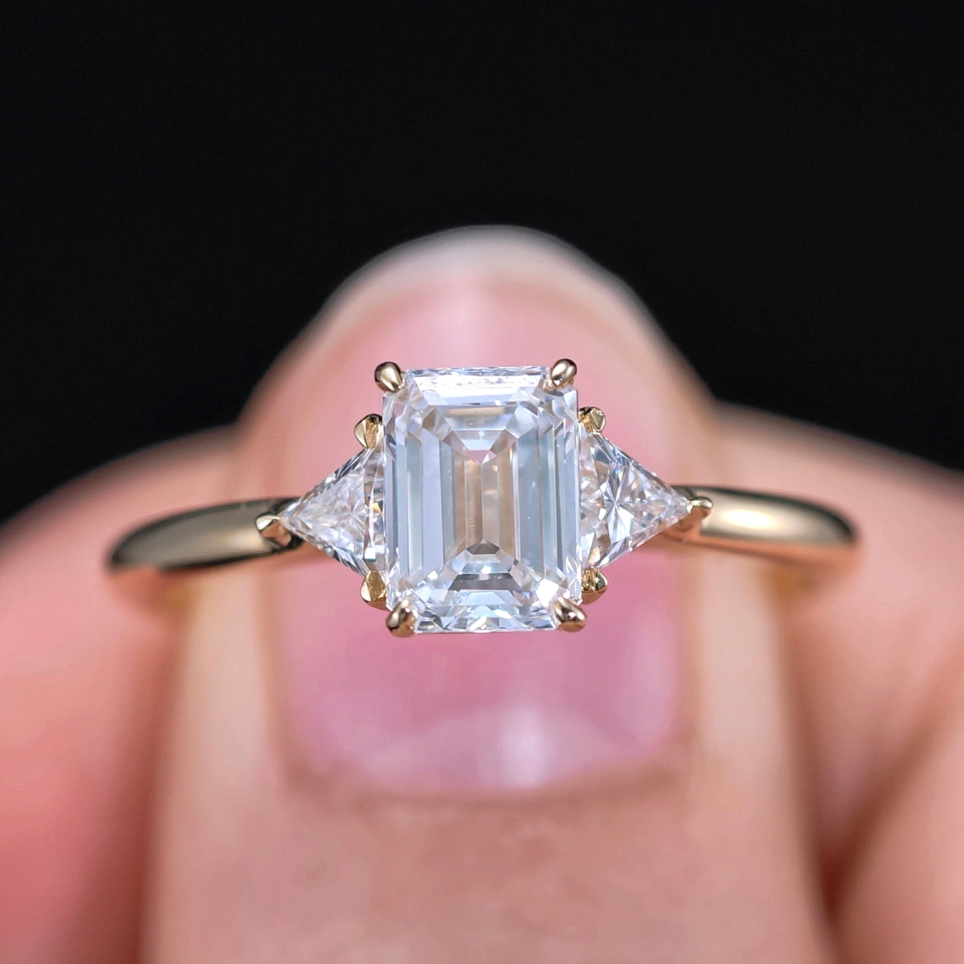 1.055 Ct  Lab Diamond Ring| AU750 18K Gold Ring, Custom Accept