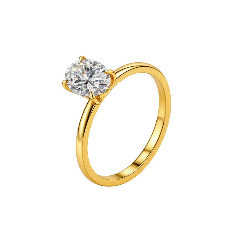 1.01 Ct Oval Lab Diamond Ring| AU750 18K Gold Ring, Custom Accept