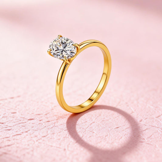 1.01 Ct Oval Lab Diamond Ring| AU750 18K Gold Ring, Custom Accept