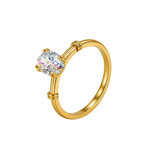 1.033 Ct Oval Lab Diamond Ring| AU750 18K Gold Ring, Custom Accept