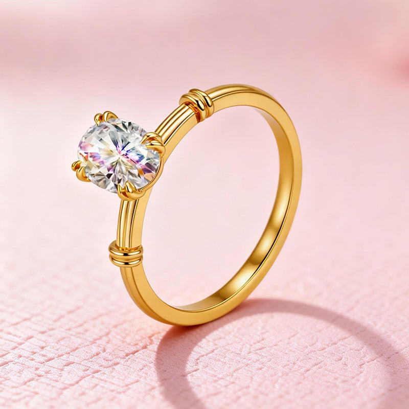 1.033 Ct Oval Lab Diamond Ring| AU750 18K Gold Ring, Custom Accept