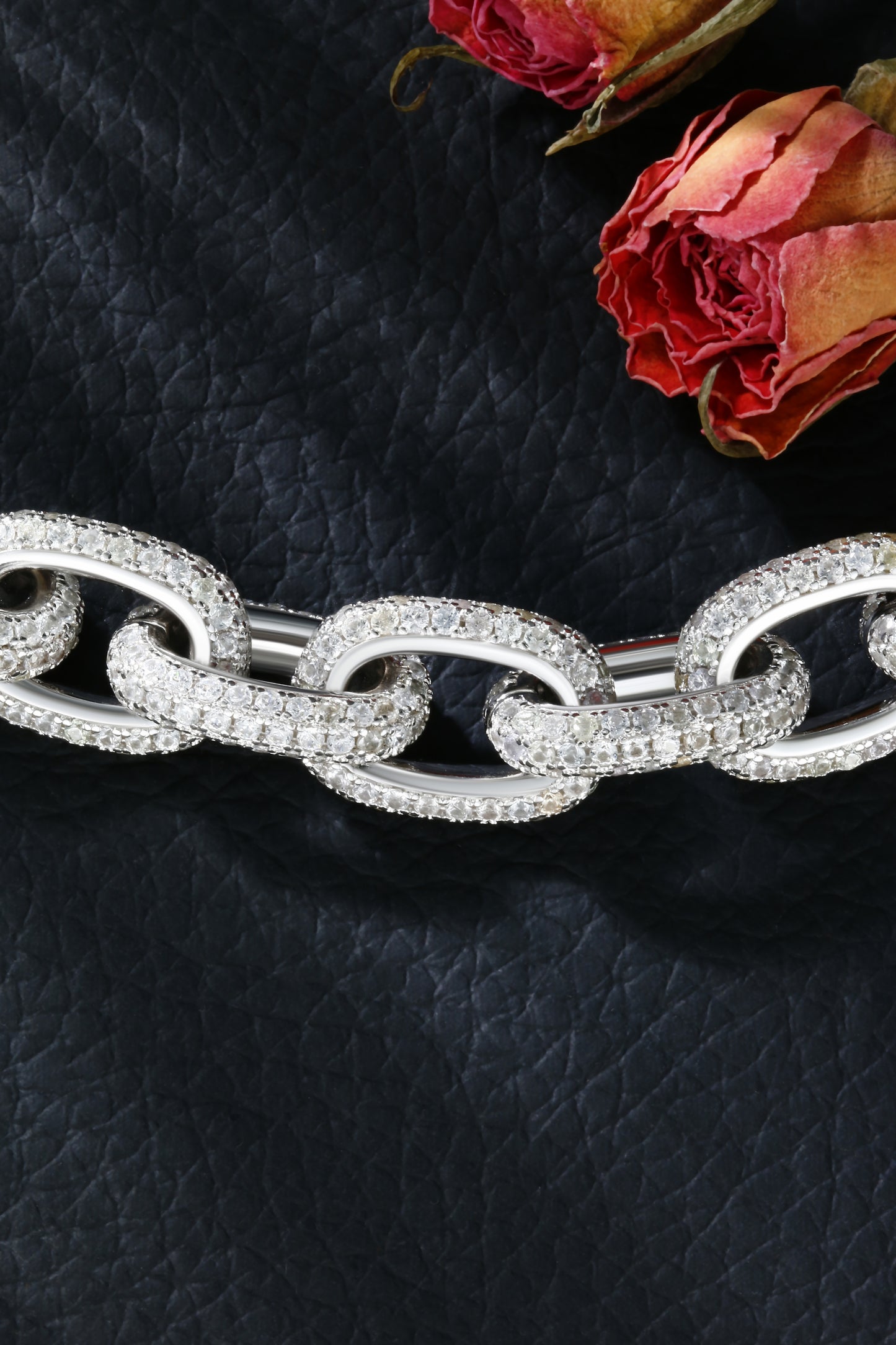 Lab Sapphire Cuban Link Bracelet | 18K Gold-Plated S925 Silver, Custom Available