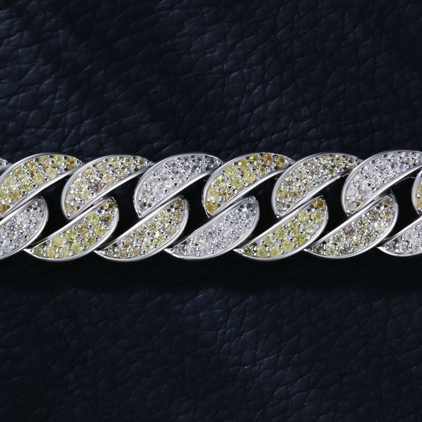 Lab Sapphire Cuban Link Bracelet | 18K Gold-Plated S925 Silver, Custom Available