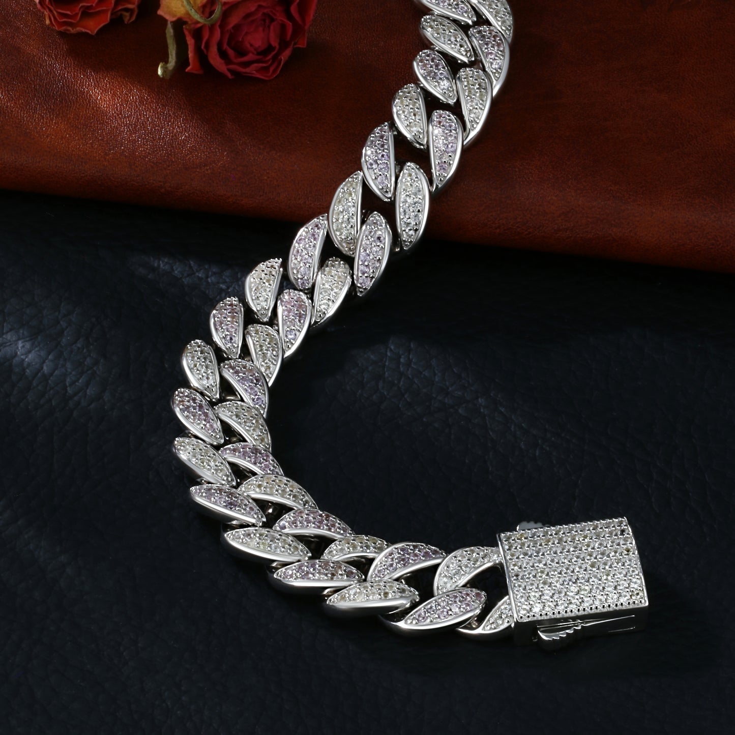 Lab Sapphire Cuban Link Bracelet  | 18K Gold-Plated S925 Silver, Custom Available