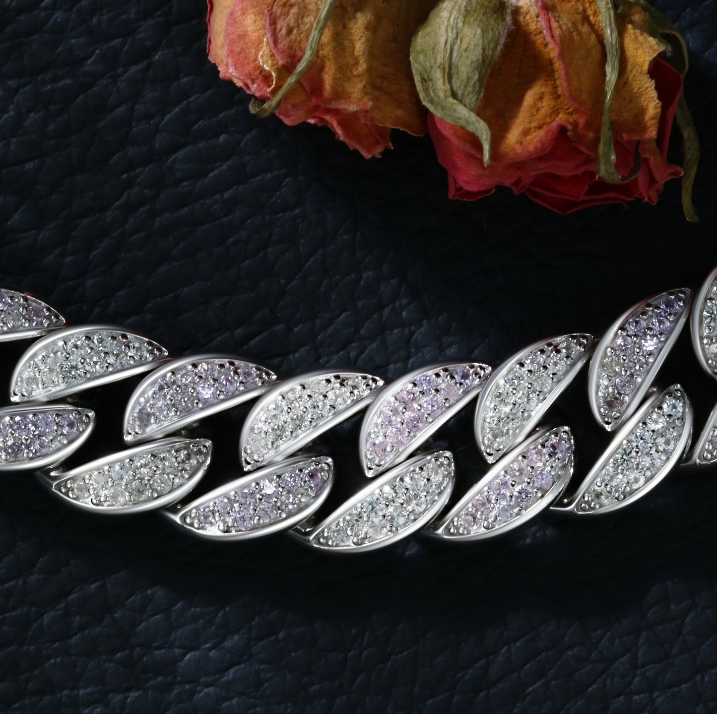 Lab Sapphire Cuban Link Bracelet  | 18K Gold-Plated S925 Silver, Custom Available
