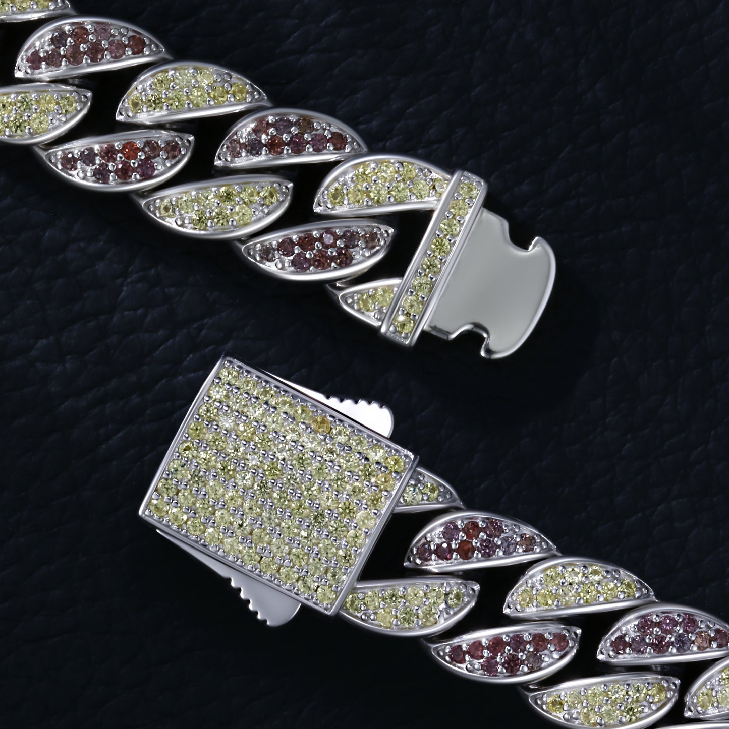 Lab Sapphire Cuban Link Bracelet | 18K Gold-Plated S925 Silver, Custom Available