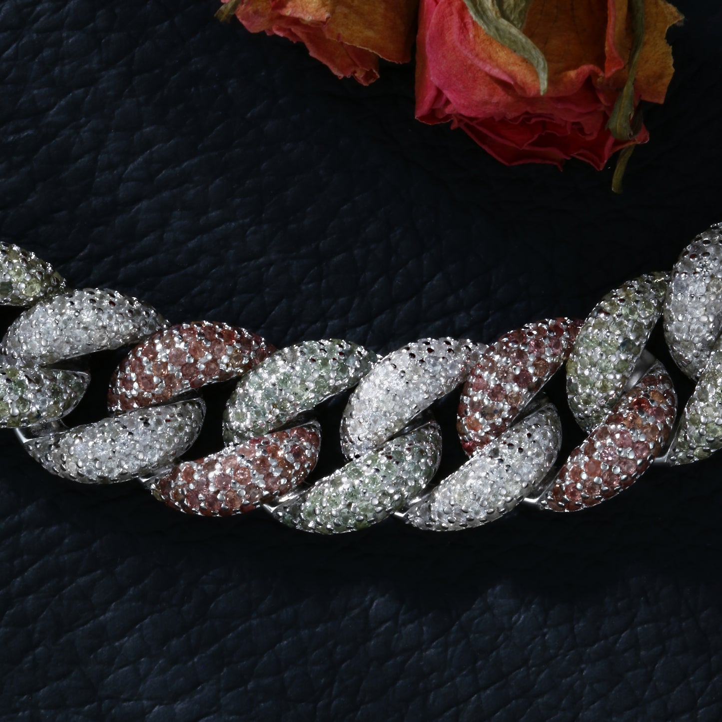 Lab Sapphire Cuban Link Bracelet | 18K Gold-Plated S925 Silver, Custom Available