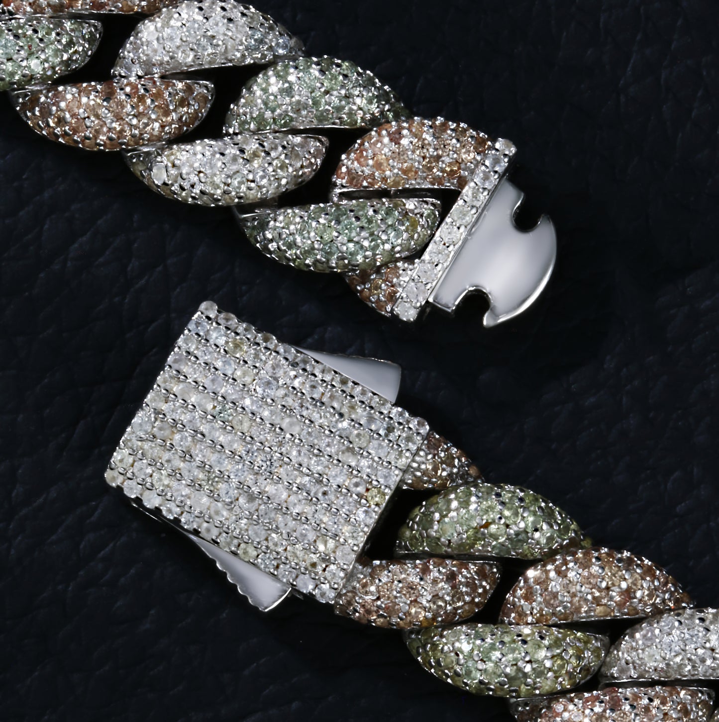 Lab Sapphire Cuban Link Necklace | 18K Gold-Plated S925 Silver, Custom Available