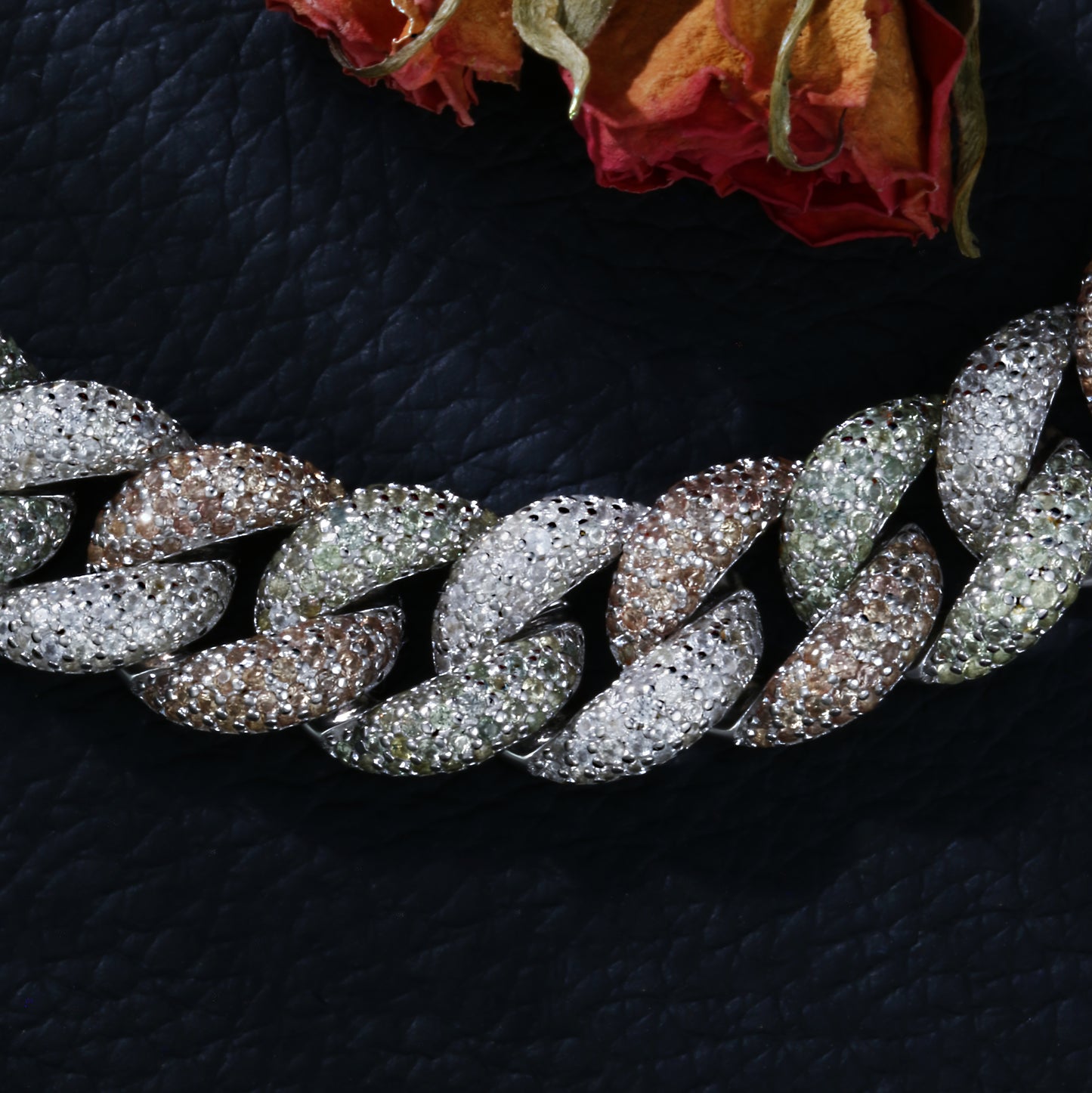 Lab Sapphire Cuban Link Necklace | 18K Gold-Plated S925 Silver, Custom Available