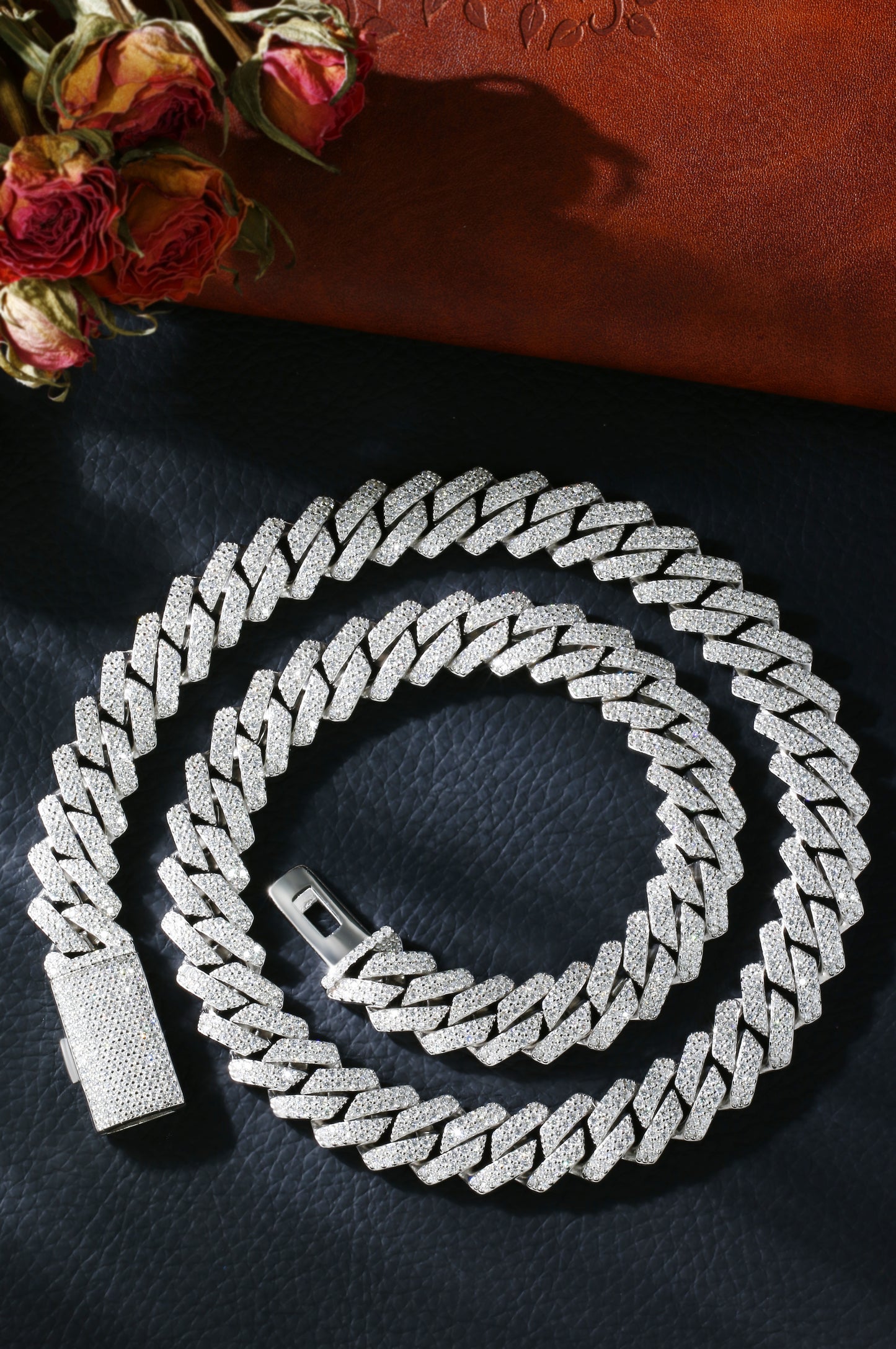 Lab Sapphire Cuban Link Necklace | 18K Gold-Plated S925 Silver, Custom Available
