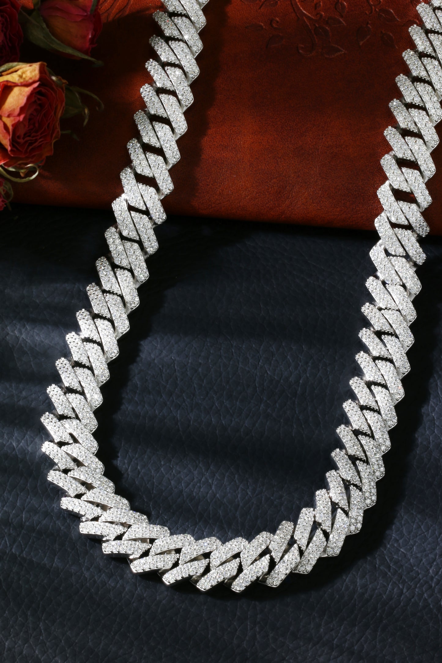 Lab Sapphire Cuban Link Necklace | 18K Gold-Plated S925 Silver, Custom Available