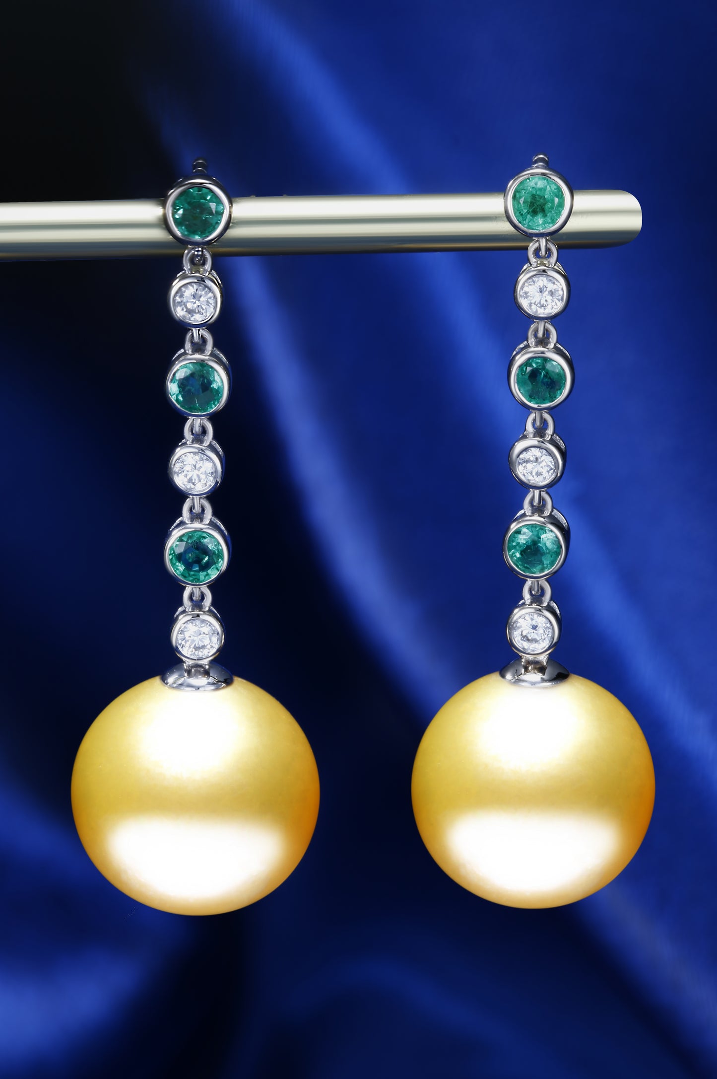 12.5mm South Sea Golden Pearl Earrings| Pearl 18K Earring, Custom Available
