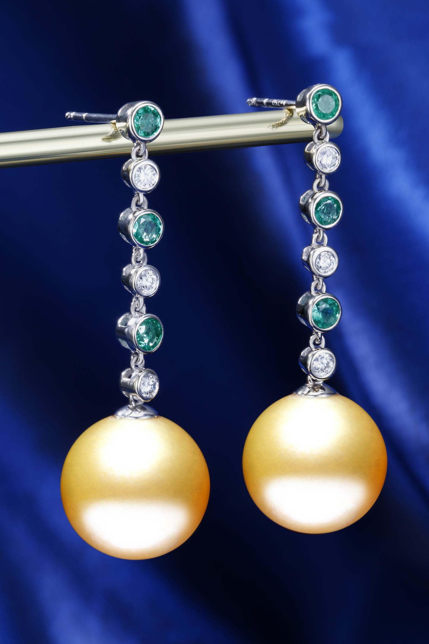 12.5mm South Sea Golden Pearl Earrings| Pearl 18K Earring, Custom Available