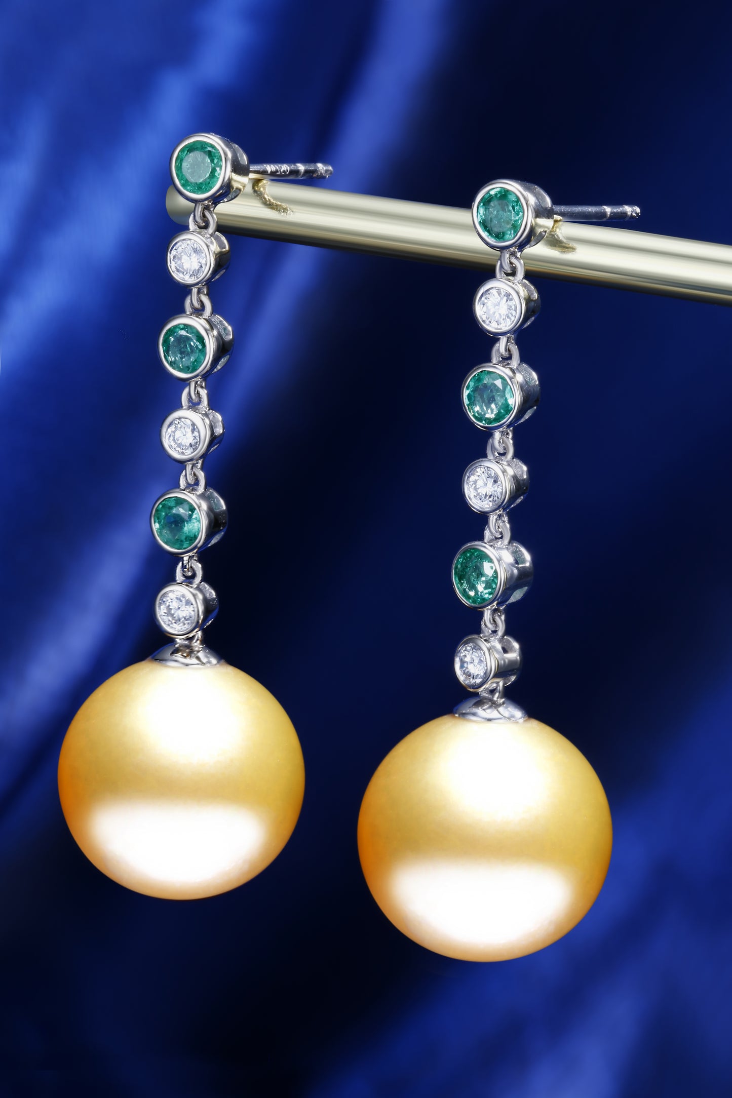 12.5mm South Sea Golden Pearl Earrings| Pearl 18K Earring, Custom Available