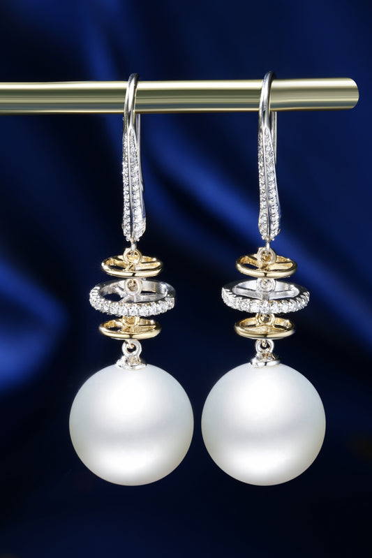 11.5mm South Sea Pearl Earrings| Pearl 18K Earring, Custom Available