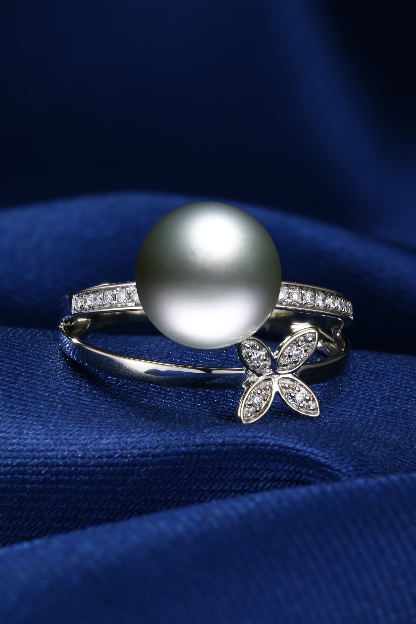 9.2mm Round Tahitian Pearl Ring | Pearl 18K Gold Ring, Custom Available