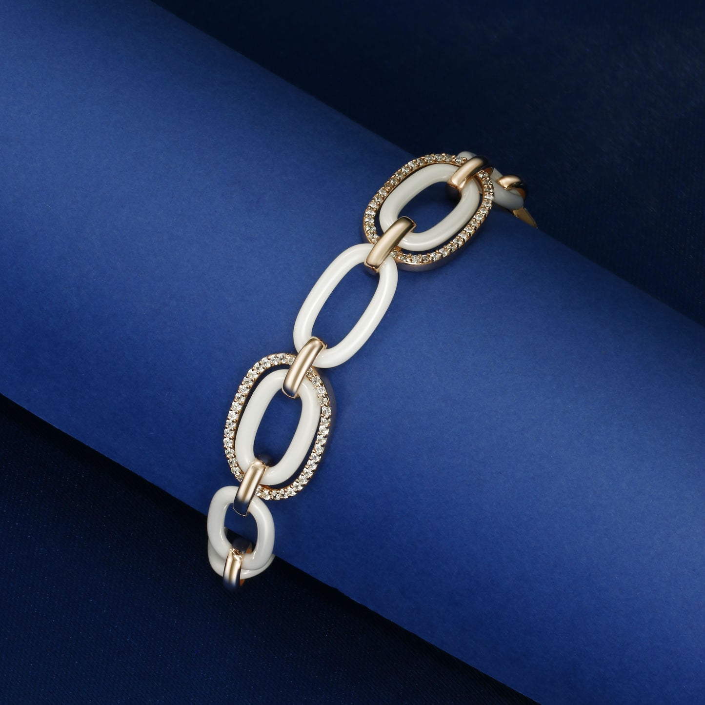 Ceramics Bracelet | Silver plated with rose gold, Custom Available