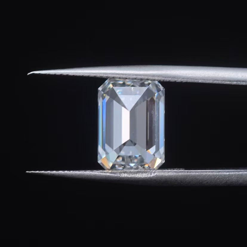 4.08ct Rectangle Emerald Cut Lab Diamond | Diamond Loose Gemstone, Custom Accept