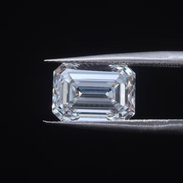 4.08ct Rectangle Emerald Cut Lab Diamond | Diamond Loose Gemstone, Custom Accept