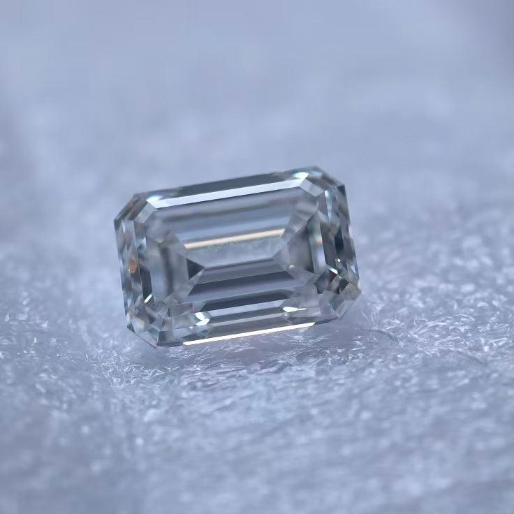 4.08ct Rectangle Emerald Cut Lab Diamond | Diamond Loose Gemstone, Custom Accept