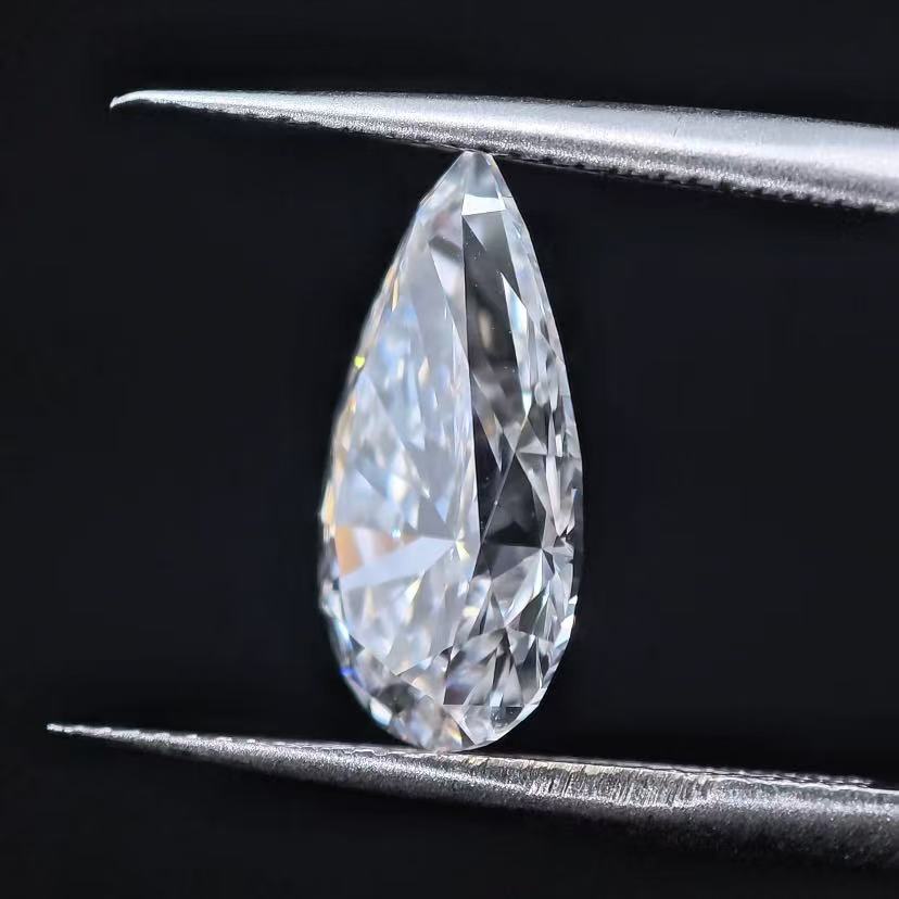 3.08ct Pear Briiliant Cut Lab Diamond | Diamond Loose Gemstone, Custom Accept