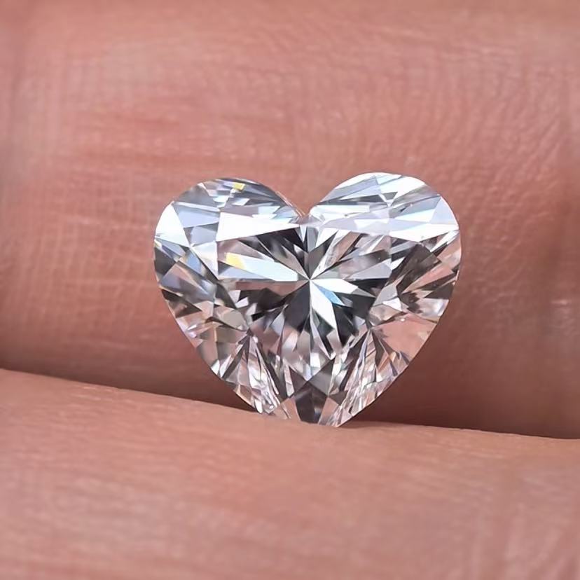 3.08ct Heart Briiliant Cut Lab Diamond | Diamond Loose Gemstone, Custom Accept