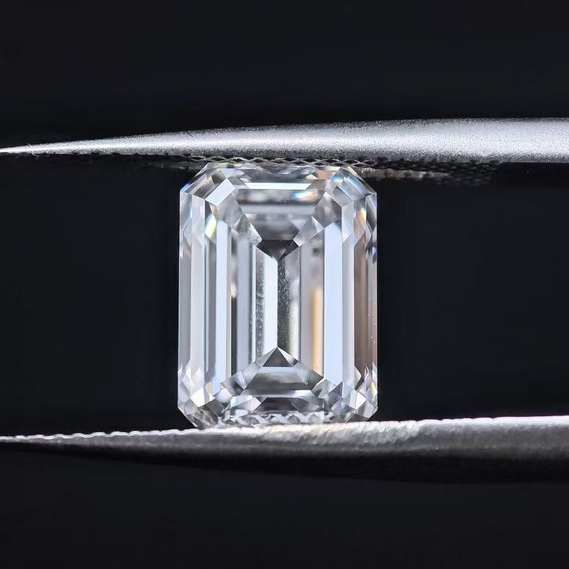 3.08ct Rectangle Emerald Cut Lab Diamond | Diamond Loose Gemstone, Custom Accept